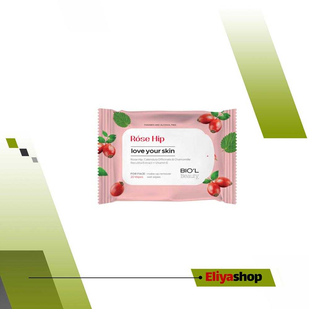  دستمال مرطوب بیول مدل Rose Hip بسته 20 عددی 
