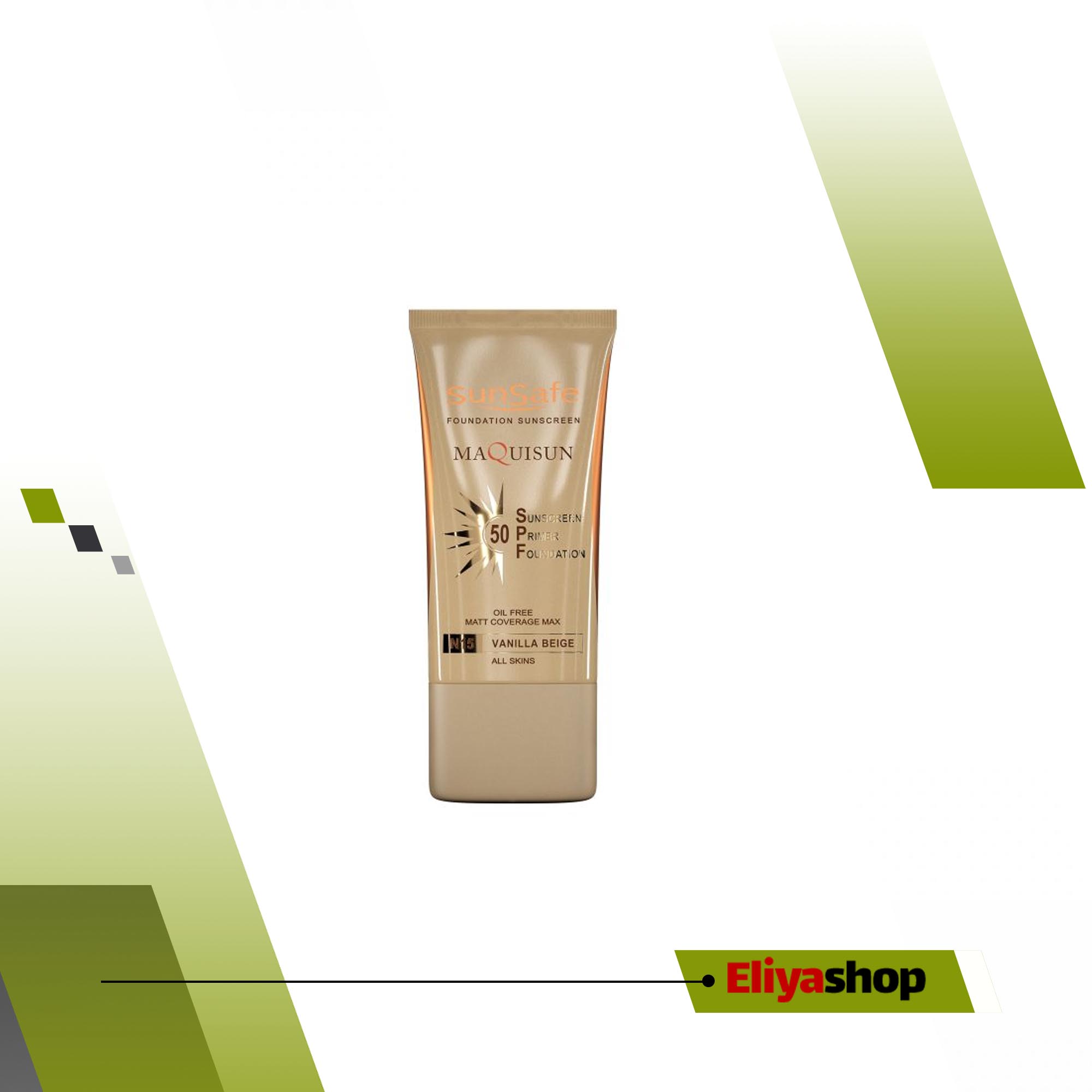  ضد آفتاب کرم‌ پودری بژ وانیلی مکی ‌سان SPF50 N15 سان سیف