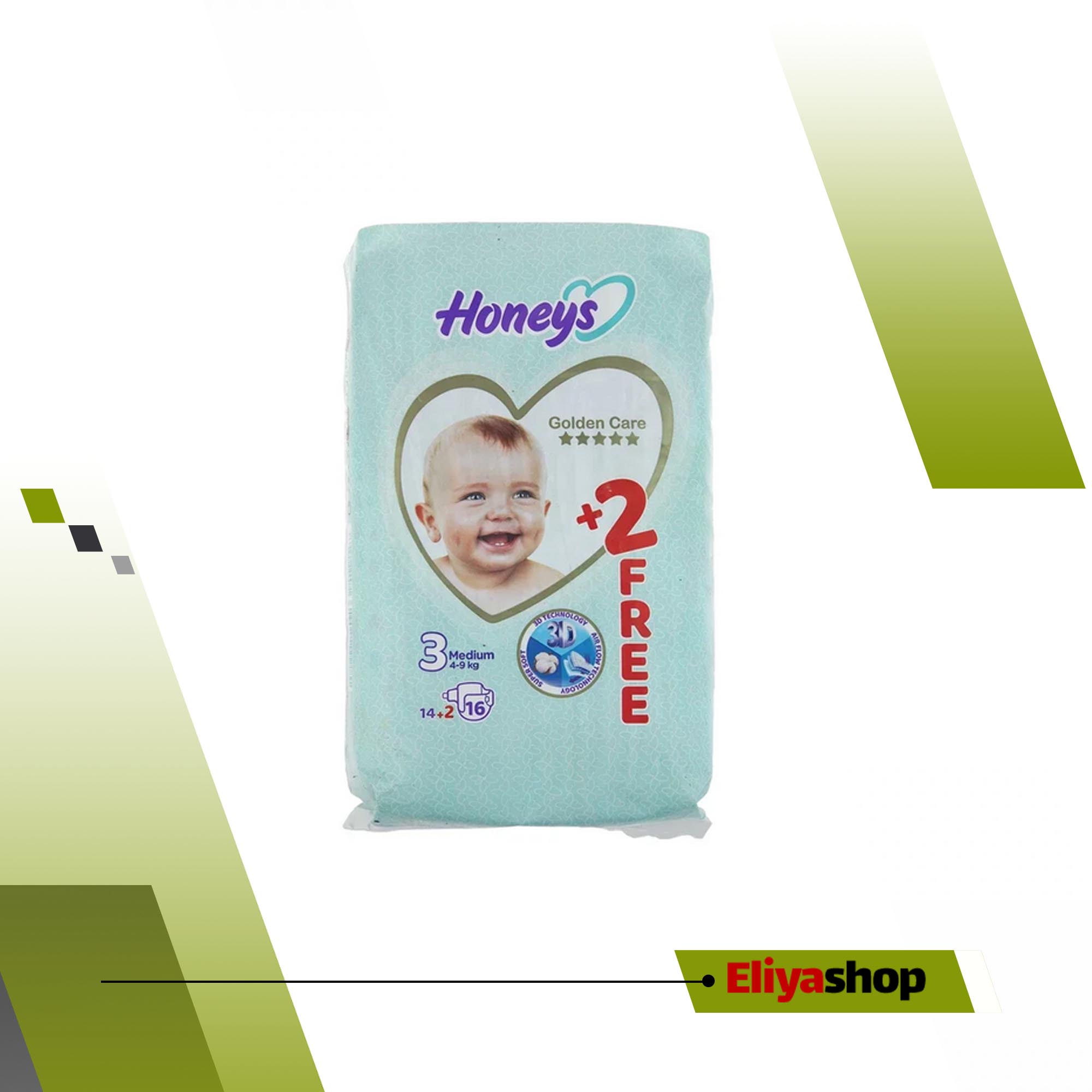 پوشک بچه هانیز سایز3بسته16عددی