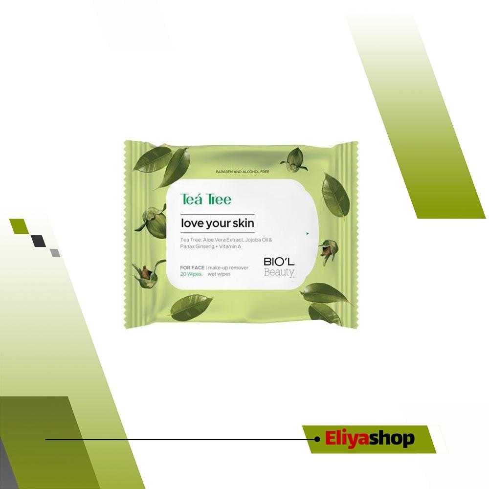دستمال مرطوب بیول مدل Tea Tree بسته 20 عددی