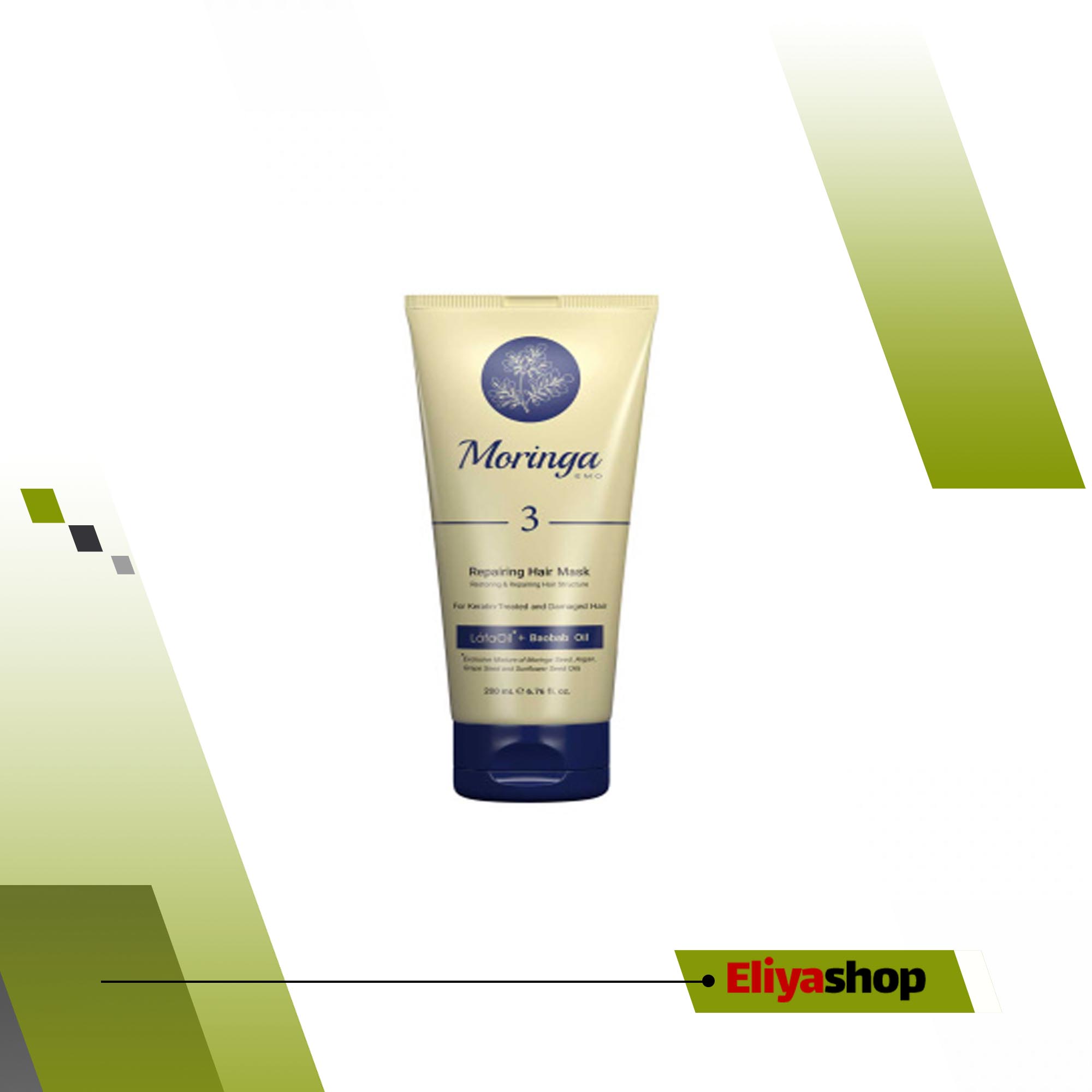 ماسک مو ترمیم کننده مورینگا شماره 3 مناسب مو کراتینه و آسیب دیده حجم 200 میلی لیتر