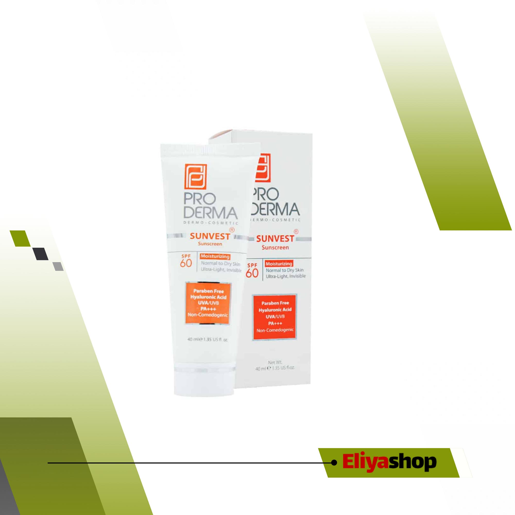 کرم ضد آفتاب و مرطوب کننده پرودرما SPF60 مناسب پوست های معمولی و خشک 40 میلی لیتر