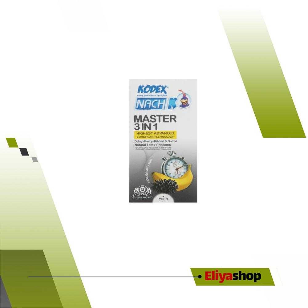 کاندوم تاخیری کدکس مدل Master 3 In 1 بسته 12 عددی
